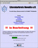 10 Jahre Novalis im Netz: Screenshot von 1998